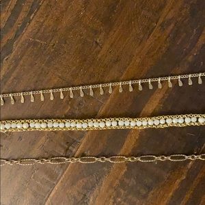 Gold choker necklace set